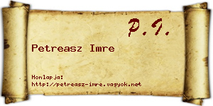 Petreasz Imre névjegykártya